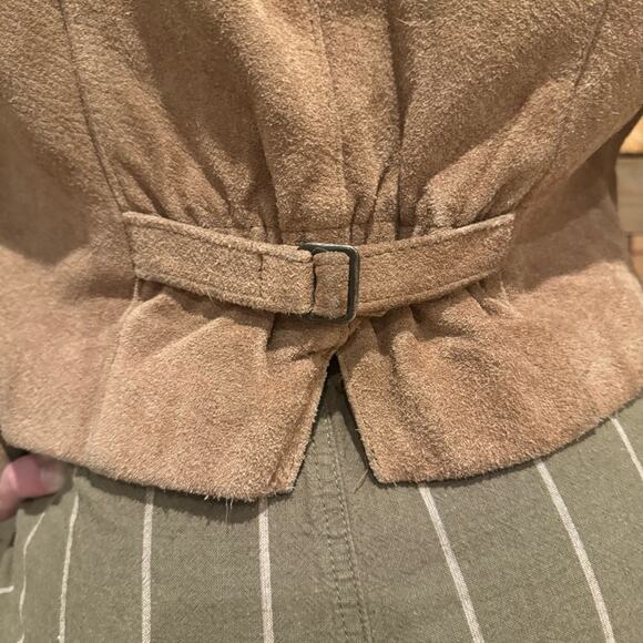 Vintage Wilsons Leather Suede Puff Shoulder Cropped Jacket Size 12 Retro Boho - Picture 8 of 16